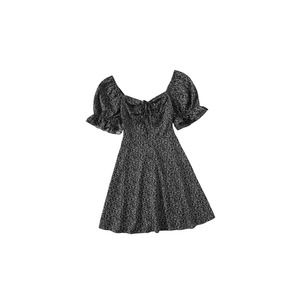 SHEIN‎ WYWH Plus Puff Sleeve Drawstring Allover Print Milkmaid Dress Size 1XL